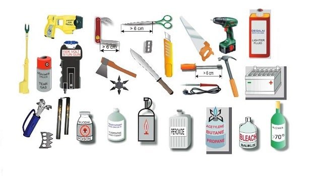 Các mặt hàng cấm gửi qua đường hàng không
